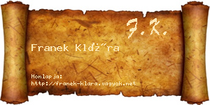 Franek Klára névjegykártya