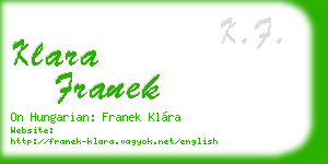 klara franek business card